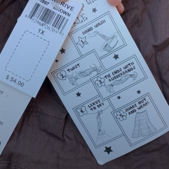 OVERDRIVE | Maxi Skirt Embroidery/Sequin Waistband Flowy | Brown | Plus Size 1X - Picture 7 of 7